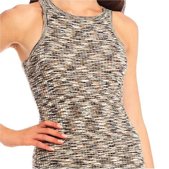 Honey and Sparkle Space Dye Rib Knit Midi Dress Heather Gray - Picture 3 of 3